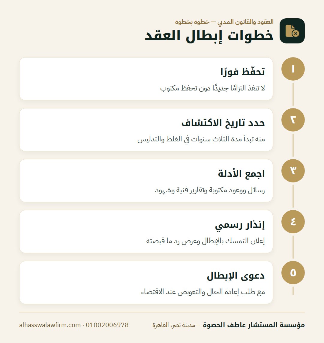 خطوات إبطال العقد — وقّعت عقدًا تحت تدليس أو ضغط؟ متى تُبطل العقد قانونًا وما مو